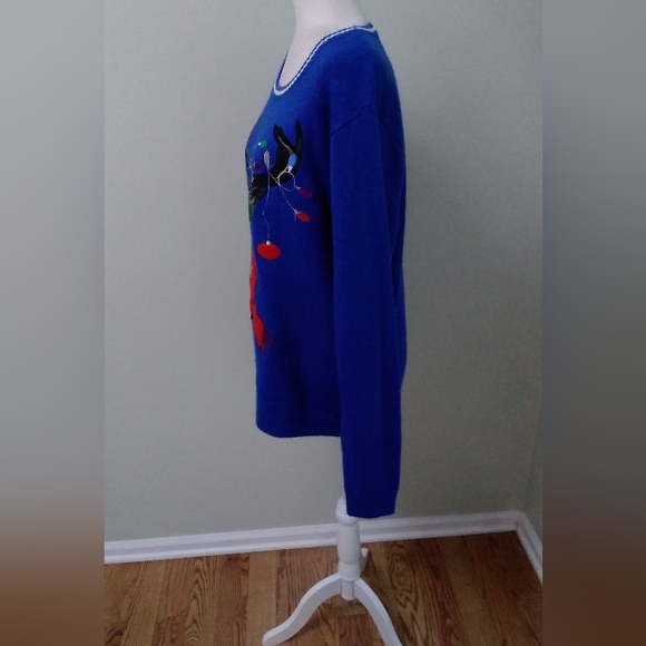 Jolly Sweaters Ugly Christmas Party Reindeer Sweater Pullover - Picture 3 of 5